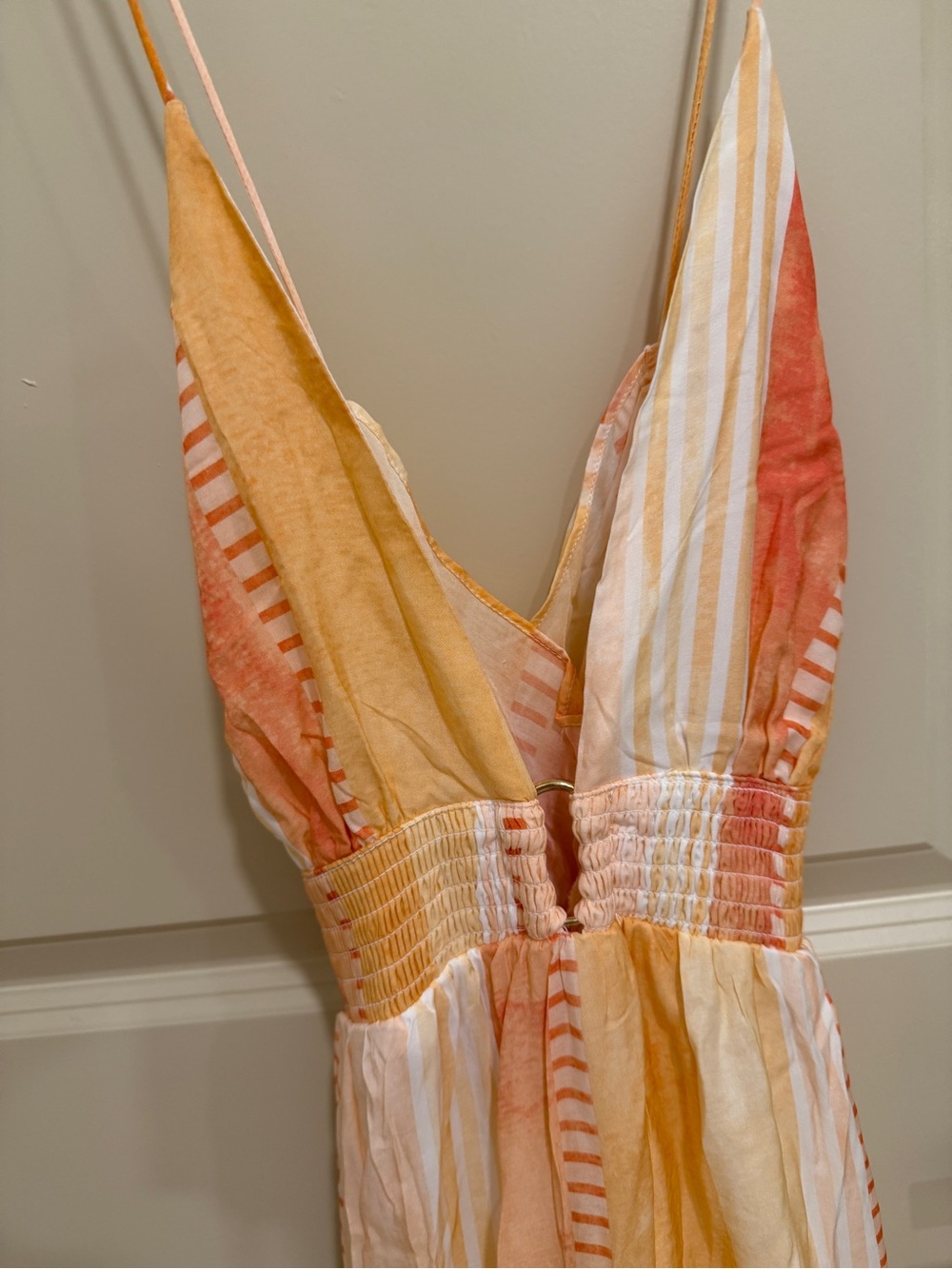 NWT Elan Peach and Pink Coral Striped Strovia Maxi Dress in SMALL - Picture 11 of 15